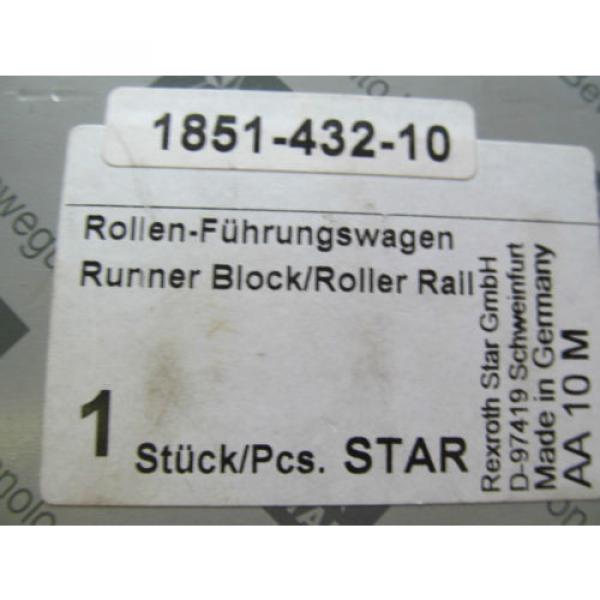 origin Rexroth Star 1851-432-10 D-97419 Runner Block Roller Rail Free Shipping #2 image