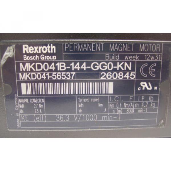 Origin REXROTH INDRAMAT  PERM MAGNET MOTOR  MKD041B-144-GG0-KN   60 Day Warranty #5 image