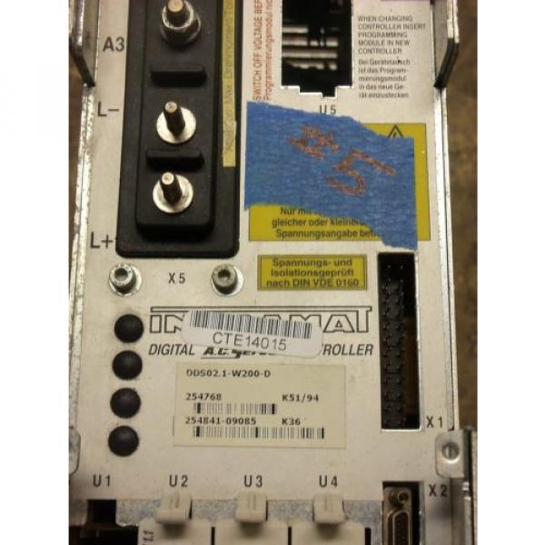 REXROTH INDRAMAT DDS021-W200-D POWER SUPPLY AC SERVO CONTROLLER DRIVE HARDW #2 image