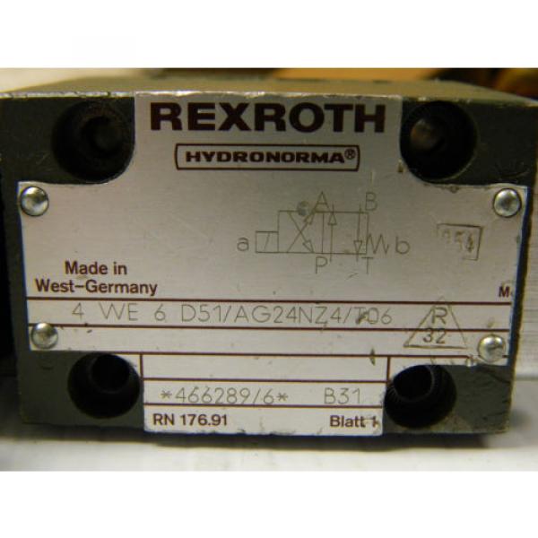 REXROTH DIRECTIONAL VALVE 4 WE 6 D51/AG24NZ4/T06 4WE6D51AG24NZ4T06 - USED #2 image