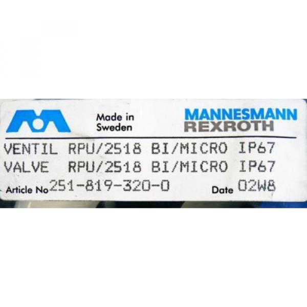 Mannesmann Japan Russia Rexroth RPU/2518 BI/MICRO  251-819-320-0 Ventil -unused/OVP- #3 image