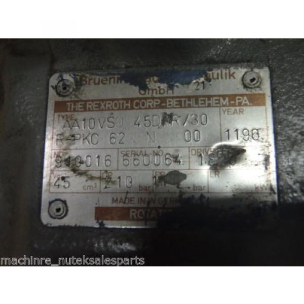 Rexroth Mexico Greece Hydraulic Pump AA10VSO 45DR/30 R-PKC-62-N-00_AA10VSO45DR/30RPKC62N00 #5 image