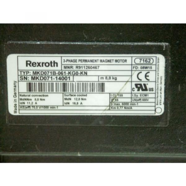 Rexroth Japan Singapore Servo Motor MKD071B-061-KG0-KN #3 image