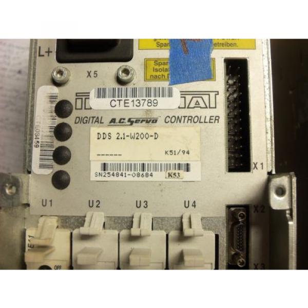 REXROTH INDRAMAT DDS21-W200-D POWER SUPPLY AC SERVO CONTROLLER DRIVE #2 image