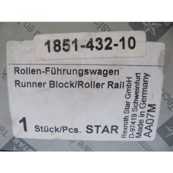 Origin Rexroth Star Runner Block / Roller Rail 1851-432-10 #2 image
