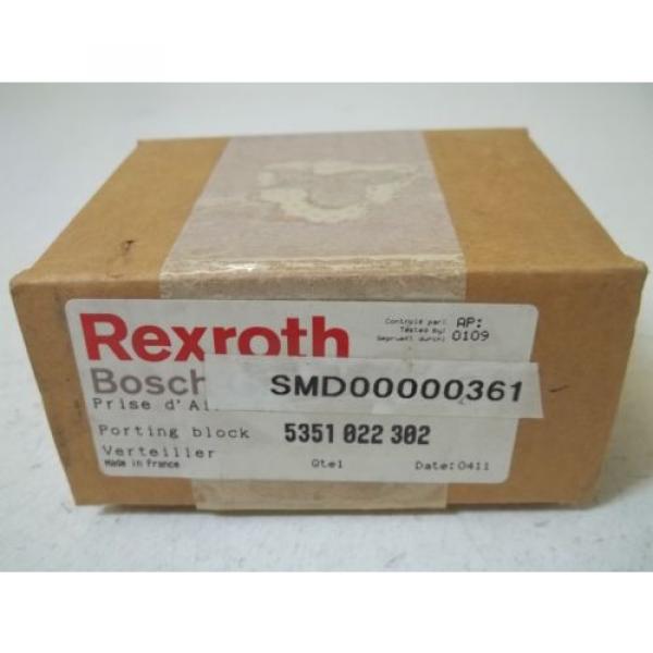 REXROTH Singapore china 5351 022 302 PORTING BLOCK *NEW IN BOX* #1 image