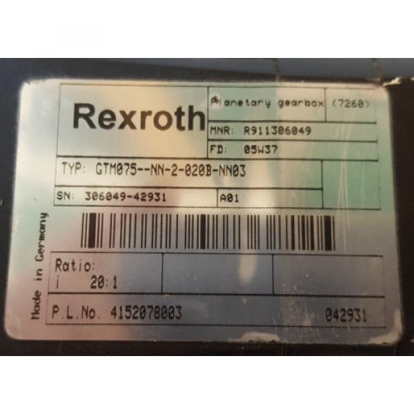 Rexroth USA Korea Planetengetriebe GTM075-NN-2-020B-NN03 Ratio 20 #4 image