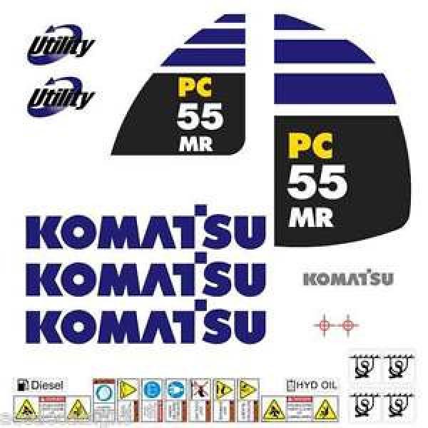 Komatsu PC55MR-2 Decals Stickers, repro Kit for Mini Excavator #1 image