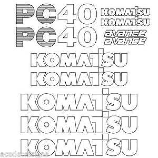 Komatsu PC40-7  Decals Stickers, repro Kit for Mini Excavator #1 image