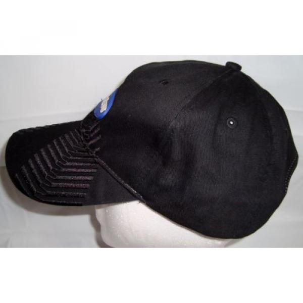 Komatsu Black Blue Embroidered Tracks Rubber Logo Strapback Baseball Cap Hat #3 image