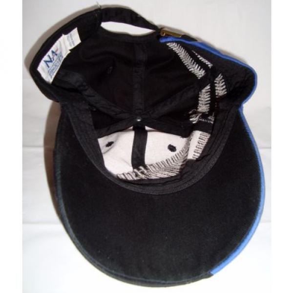 Komatsu Black Blue Embroidered Tracks Rubber Logo Strapback Baseball Cap Hat #6 image