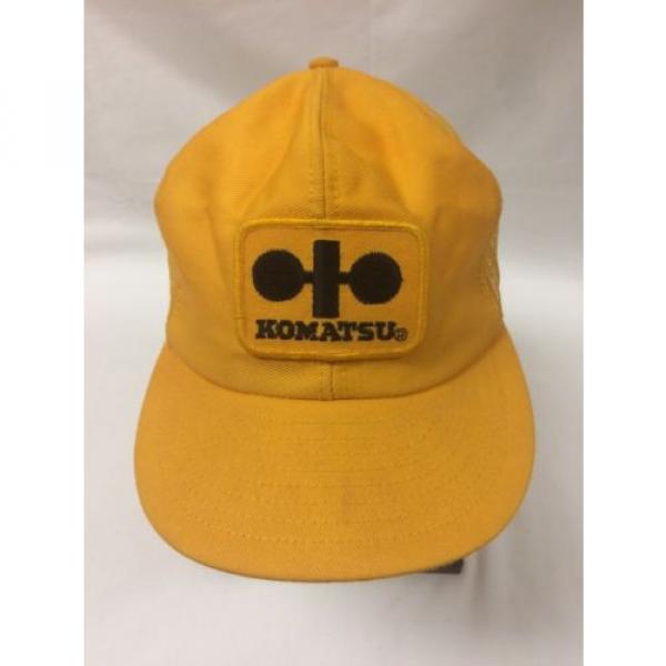 Vintage Komatsu Heavy Duty Machinery Mesh Trucker Hat Cap Construction #1 image