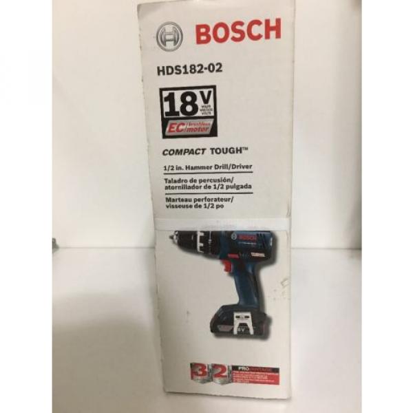 Bosch HDS182-02 18V EC Brushless 1/2 in. Hammer Drill/Driver-NEW #3 image