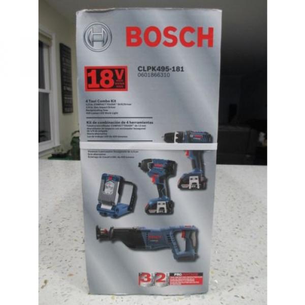 Bosch CLPK495-181 **** 4-Tool 18-Volt Lithium Ion Cordless Combo Kit #3 image