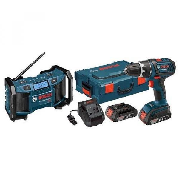 Bosch 18-Volt Lithium-Ion Cordless Combo Kit Drill Driver AM/FM Radio Compact #1 image