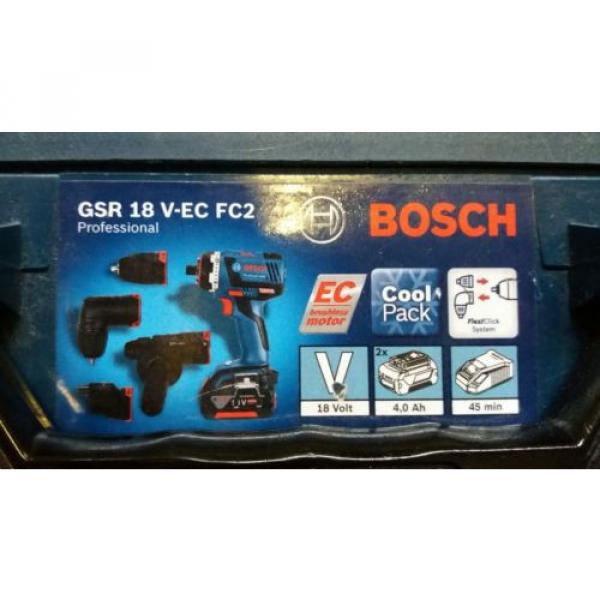 Bosch GSR 18 V-EC FC2 Drill with Offset &amp; Angle Attachment 2 Batt Kit 18V #3 image