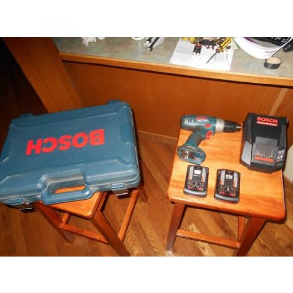 Bosch 18 volt lithium drill set w/2 batts, 30 minute peak charger and hard case #2 image