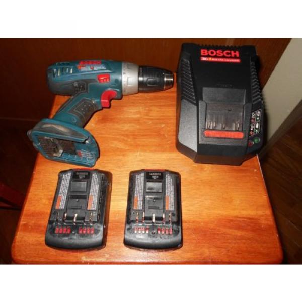 Bosch 18 volt lithium drill set w/2 batts, 30 minute peak charger and hard case #3 image