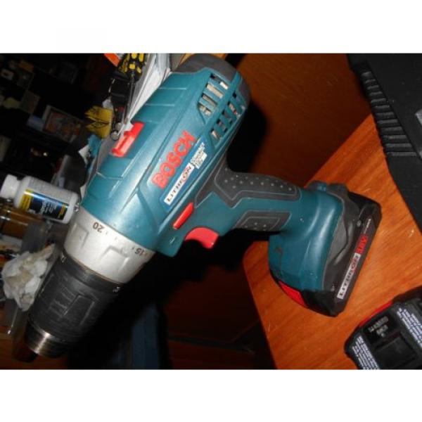 Bosch 18 volt lithium drill set w/2 batts, 30 minute peak charger and hard case #6 image