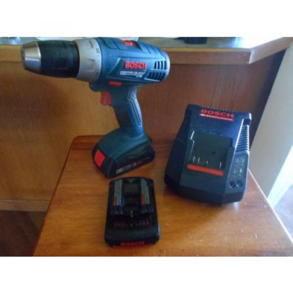 Bosch 18 volt lithium drill set w/2 batts, 30 minute peak charger and hard case #7 image