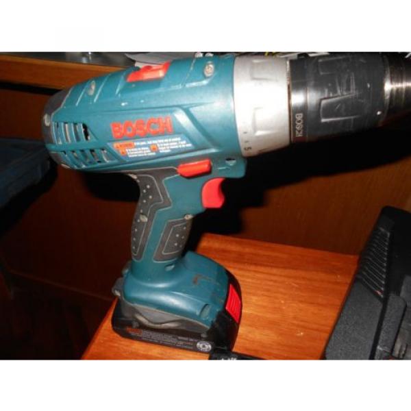 Bosch 18 volt lithium drill set w/2 batts, 30 minute peak charger and hard case #8 image