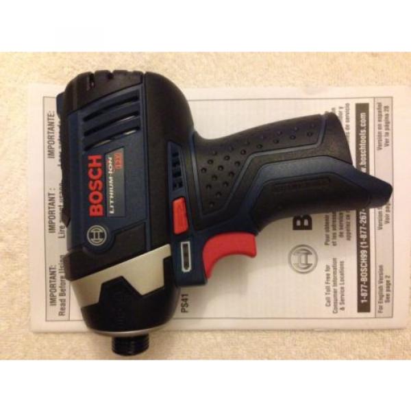 New Bosch 12V 12 Volt Lithium Ion PS41B 1/4&#034; Hex Cordless Impact Driver PS41 #3 image