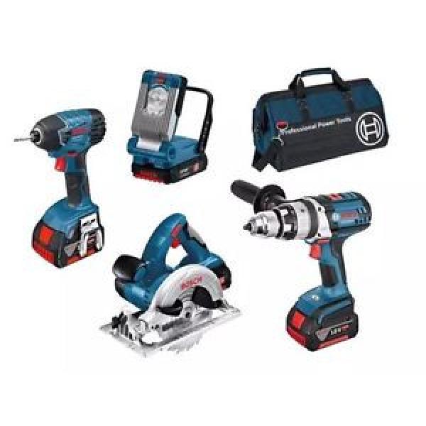 Bosch BAG+4RS 18v 4 Piece Cordless Tool Kit with 3 x 4.0Ah in Bag #1 image