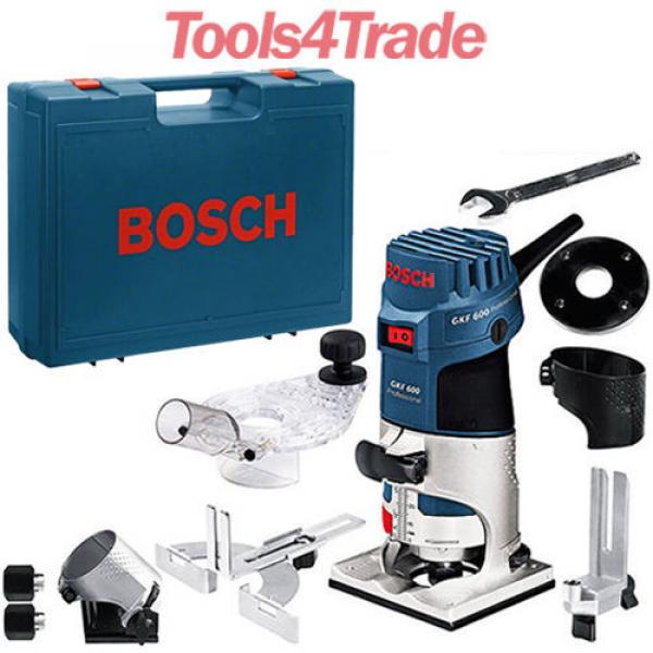 Bosch GKF 600 Palm Router Kit 600w and Extra Base Accessories 060160A171 240v #1 image