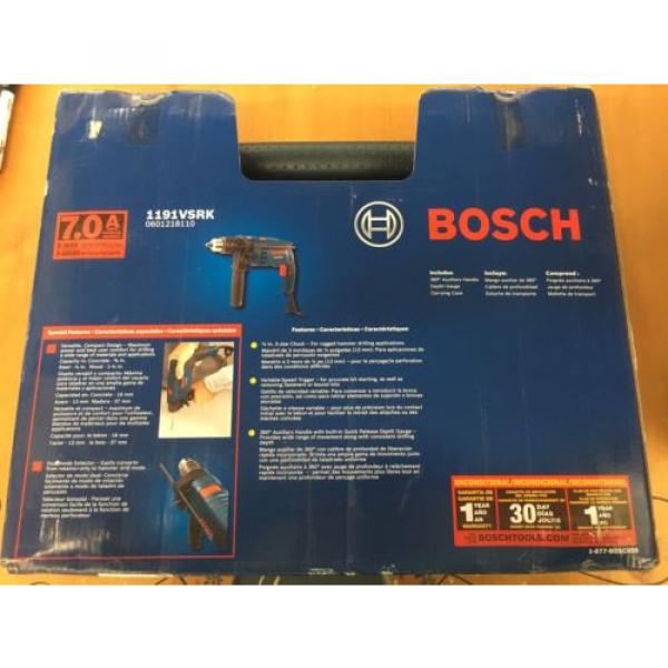 Bosch Hammer Drill #1191VSRK  7 Amps, 1/2 Keyed Chuck, 3000 Rpm  New #2 image