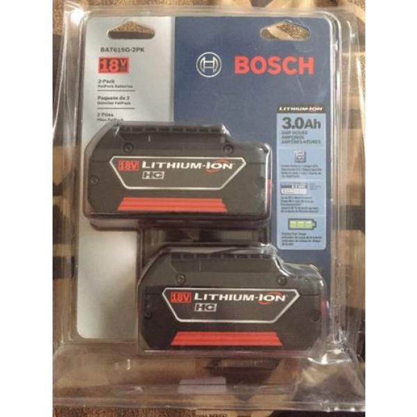 Bosch 18V  Lithium Batteries 2-Pack, 3Ah - NEW - FAST Priority Mail - BAT619G-2P #1 image