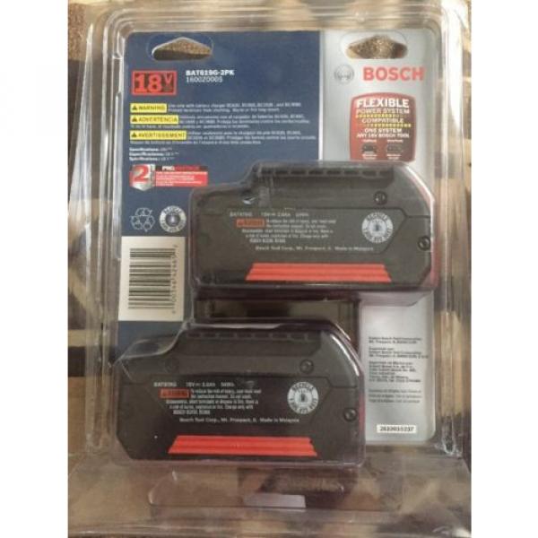 Bosch 18V  Lithium Batteries 2-Pack, 3Ah - NEW - FAST Priority Mail - BAT619G-2P #2 image