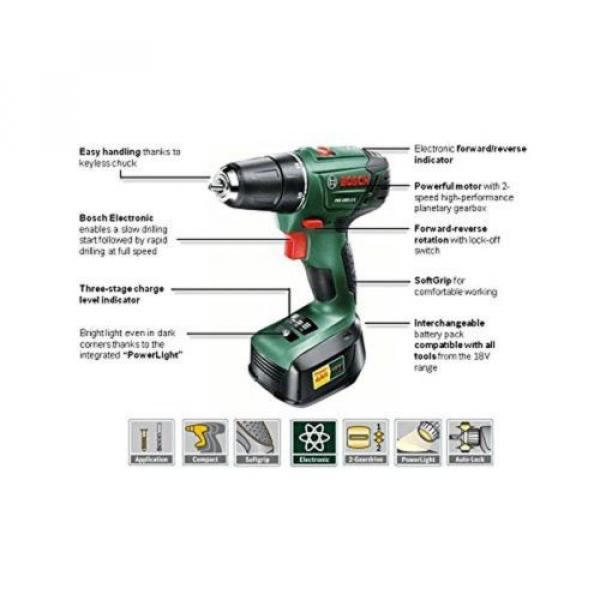 Bosch PSR 1800 LI-2 Cordless Lithium-Ion Drill Driver Featuring Syneon Chip 1... #5 image