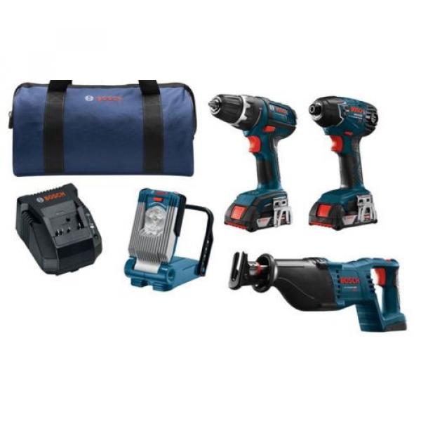 New Bosch,4-Tool,18 Volt, Lithium Ion,Cordless Combo Kit,Soft Case,Drill, Driver #1 image
