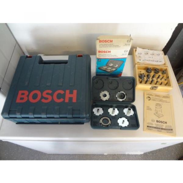 Bosch PR20EVS Router Package with Template Guide Kit (RA1125) &amp; 15 Router Bits #1 image