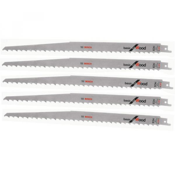 Bosch 5pcs 12&#034; Reciprocating Sabre Saw Blades S1617K 2608650679 for Wood Cutting #1 image