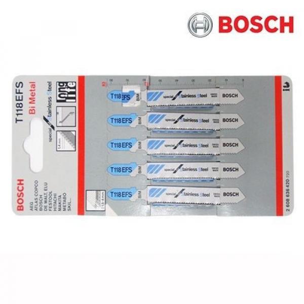 Bosch T118EFS 5 pc 18 TPI Basic for Stainless Steel T-Shank Jig Saw Blade #1 image