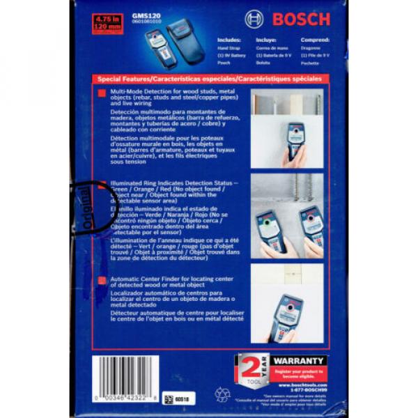 New Bosch GMS120 Multi-Mode Wall Scanner for Wood, Metal &amp; AC w/ Priority Mail #4 image