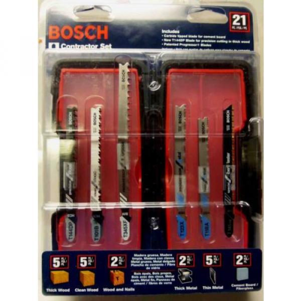 Bosch TC21HC 21-Pc T-Shank Contractor Jig Saw Blade Set Carbide Tipped Blade #2 image
