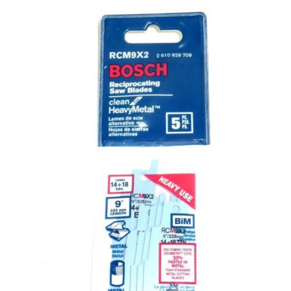 NEW 5 Pack Bosch RCM9X2 Bi-metal Reciprocating Saw Blade 9&#034;-14+18TPI-SWISS-FREE #2 image