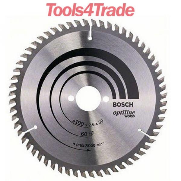 Bosch 190mm x 30mm x 60 Teeth Optiline Wood Cut Circular Saw Blade 2608641188 #1 image