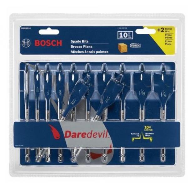Bosch Daredevil Project Woodworking Drill Hole Spade Bit 10 Piece Tool Set Blue #3 image