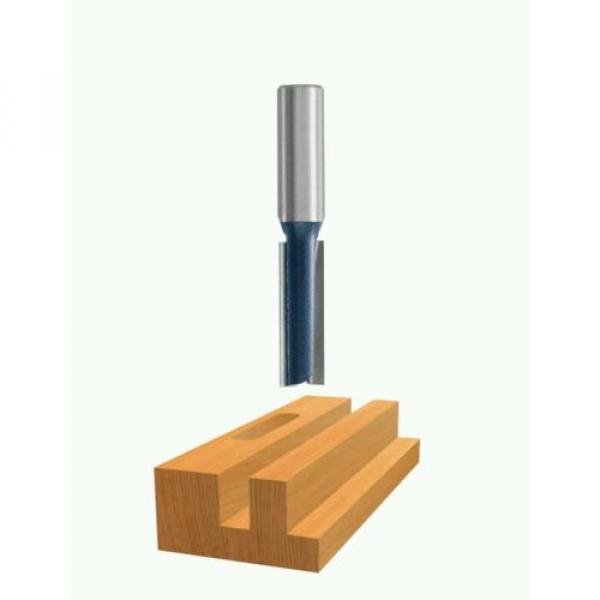 Bosch 85225MC 1/4in Shank 3/8 X 1in Double Flute Straight Router Bit #1 image