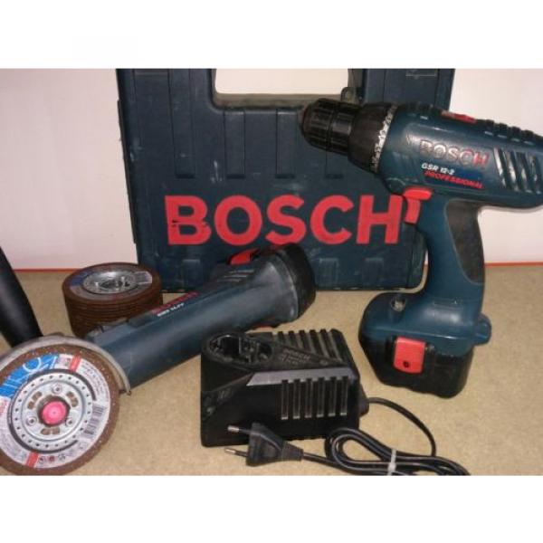 Amoladora y Atornillador a bateria Bosch + 15 discos de corte sds rapido #4 image