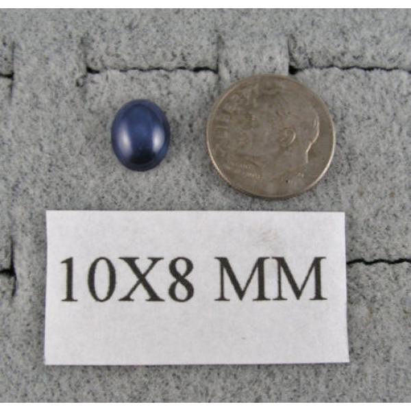 VINTAGE LINDE LINDY 10X8MM CF BLUE STAR SAPPHIRE CREATED STUD EARRINGS .925 SS #2 image
