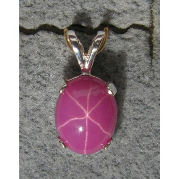 LINDE LINDY 9X7MM 2+CT PINK STAR RUBY CREATED SAPPHIRE 925 S/S PENDANT 2ND #1 image