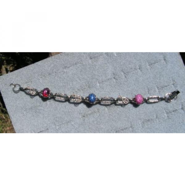 LINDE LINDY STAR SAPPHIRE CREATED RUBY STAR BRACELET NPM SECOND QUALITY DISCOUNT #1 image