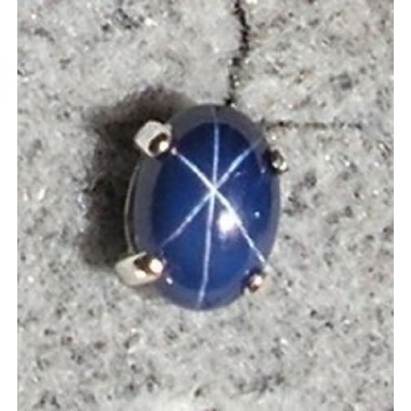 LINDE LINDY CORNFLOWER BLUE STAR SAPPHIRE CREATED 925 SS SINGLE STUD EARRING #1 image