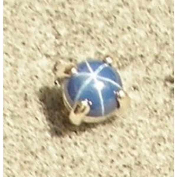 VINTAGE LINDE LINDY PETITE 5MM RD CF BLUE STAR SAPPHIRE CREATED STUD EARRING SS #1 image