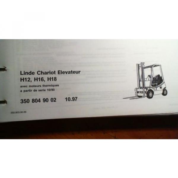 Linde H12 H16 H18 Chariot Elevateur Fork Lift Truck Parts Catalog Manual 10/97 #6 image