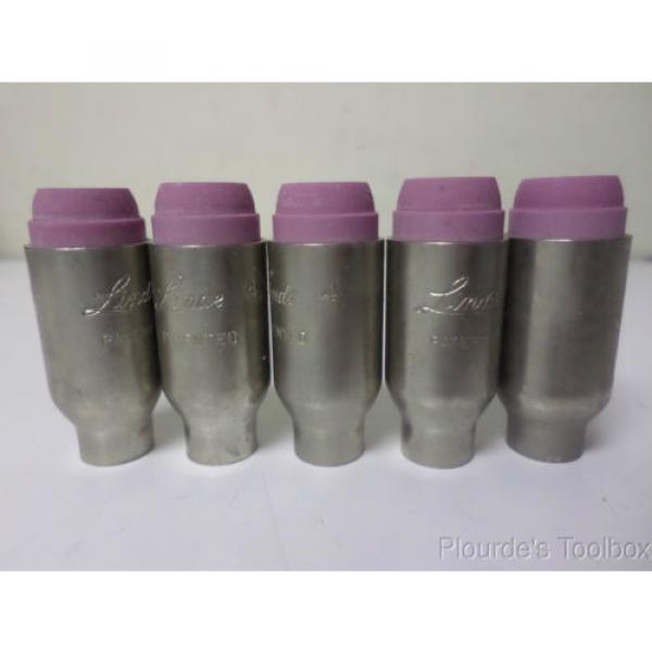 Lot of (5) New Linde No. 4 Alumina Cups, HW-17 &amp; 18 Torch, 10N56 #3 image